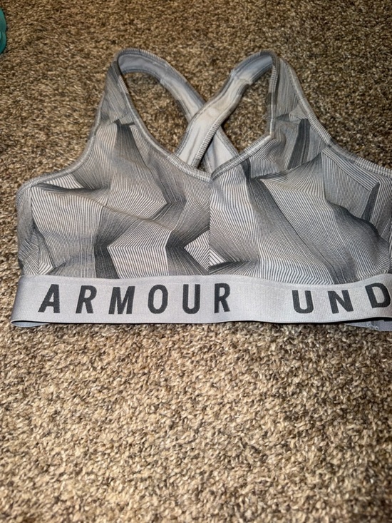 Under Armour Other - Under Armour Light Gray Geometric Racerback Sports Bra Size Small